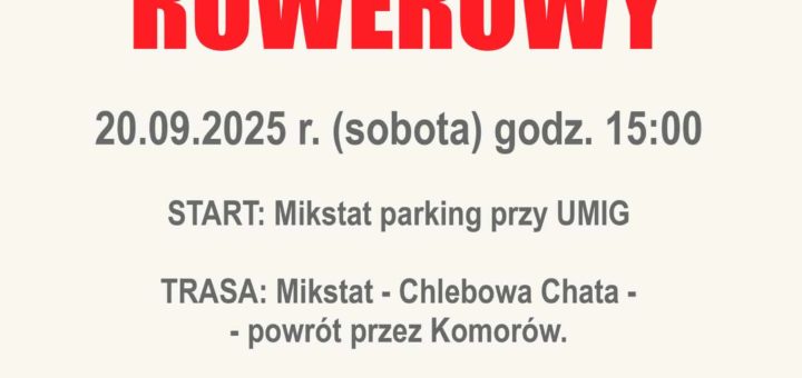 Zapraszamy na Rajd Rowerowy